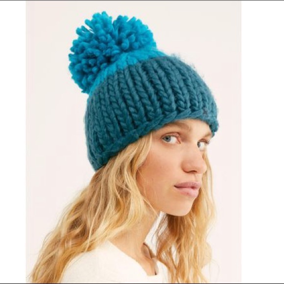 Free People Cozy Up Color Block Pom Beanie - Picture 3 of 4